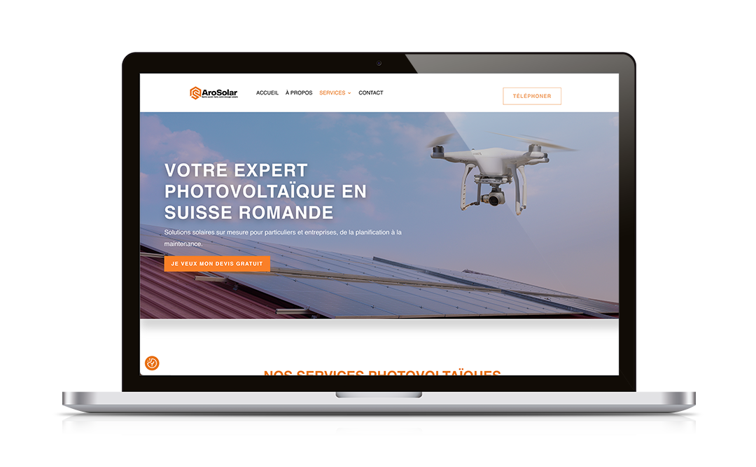 Création site expert photovoltaïque suisse - Agence CHAMYCA